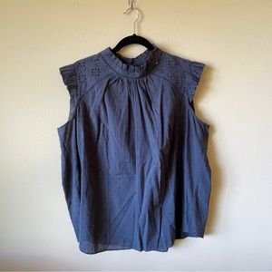 LOFT Blue Sleeveless Blouse